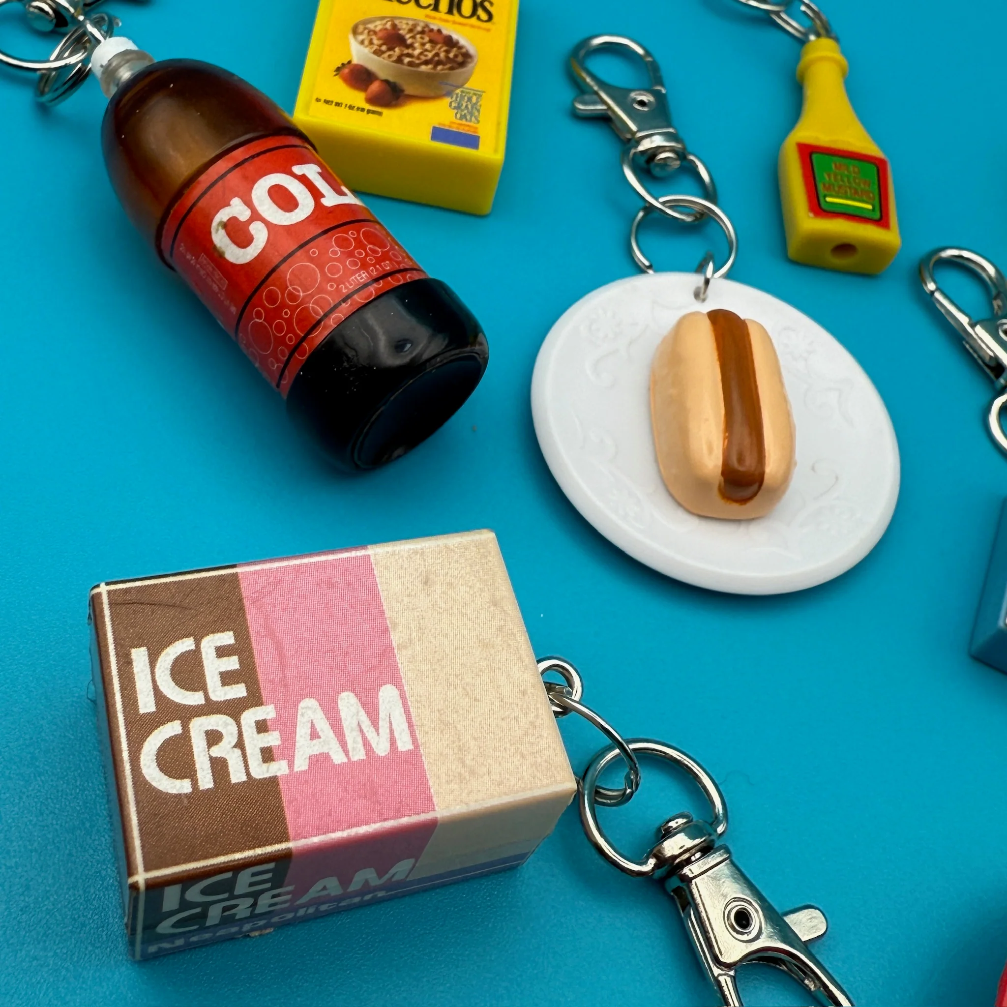 Barbie Vintage 90s Miniature Charms: Ice Cream, Cheerios, Cola - Image 3