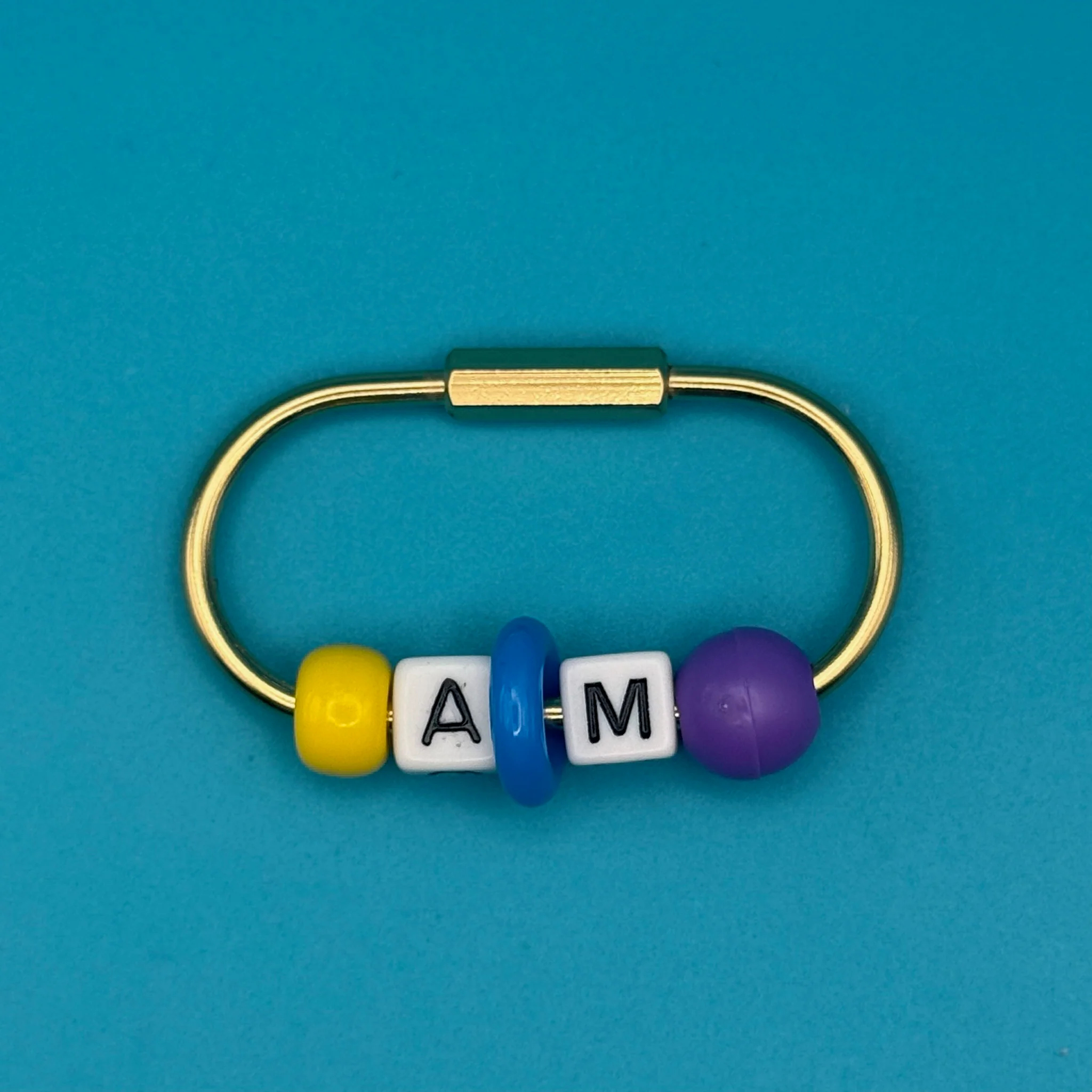 Custom Personalized Beaded Gold Bag Charm Clip - Image 4