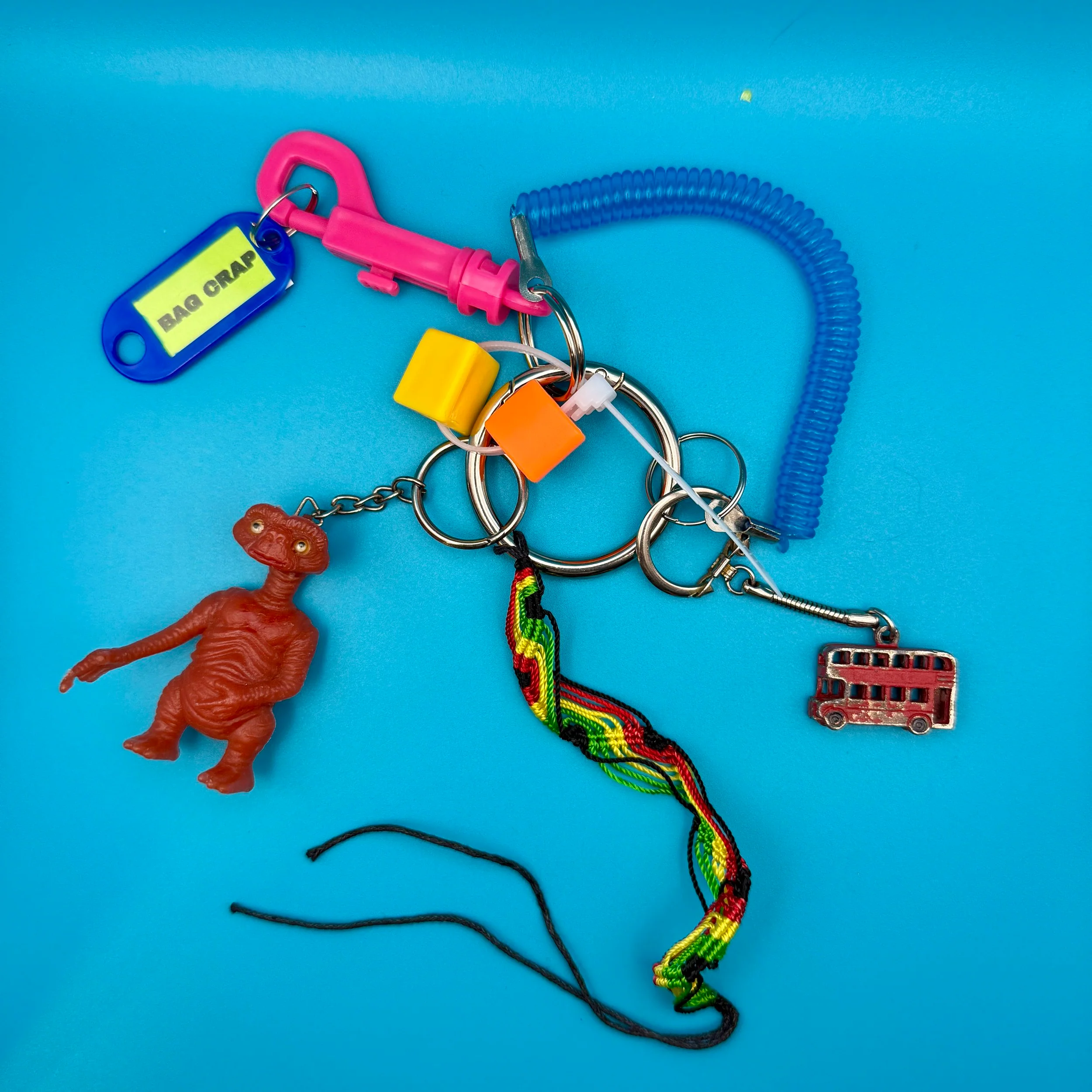 E.T. Double Decker Bus 80s Vintage Bag Charm & Keychain Pack