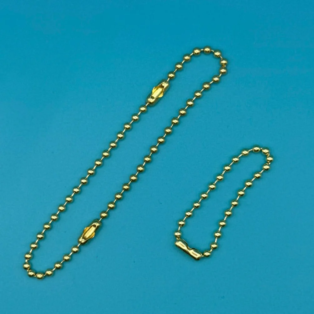 Gold Metal Beaded Ball Chains- 3 Pack - Image 3