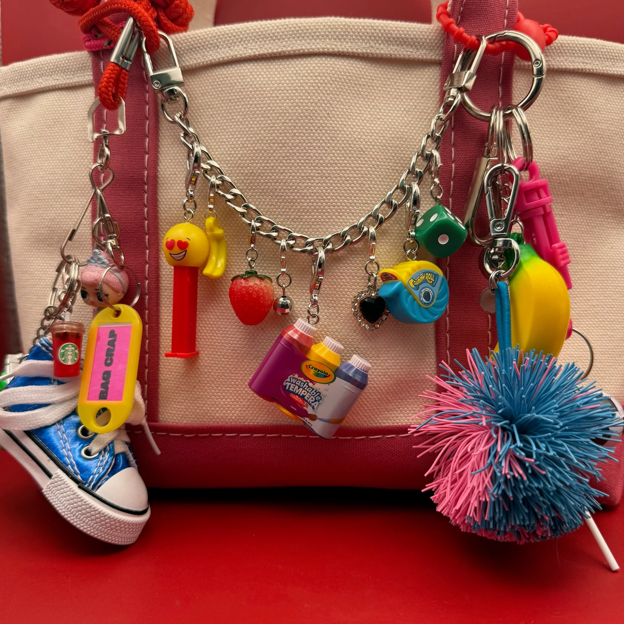 Mini Blue Raspberry Gummy Roll Candy Bag Charm - Image 2