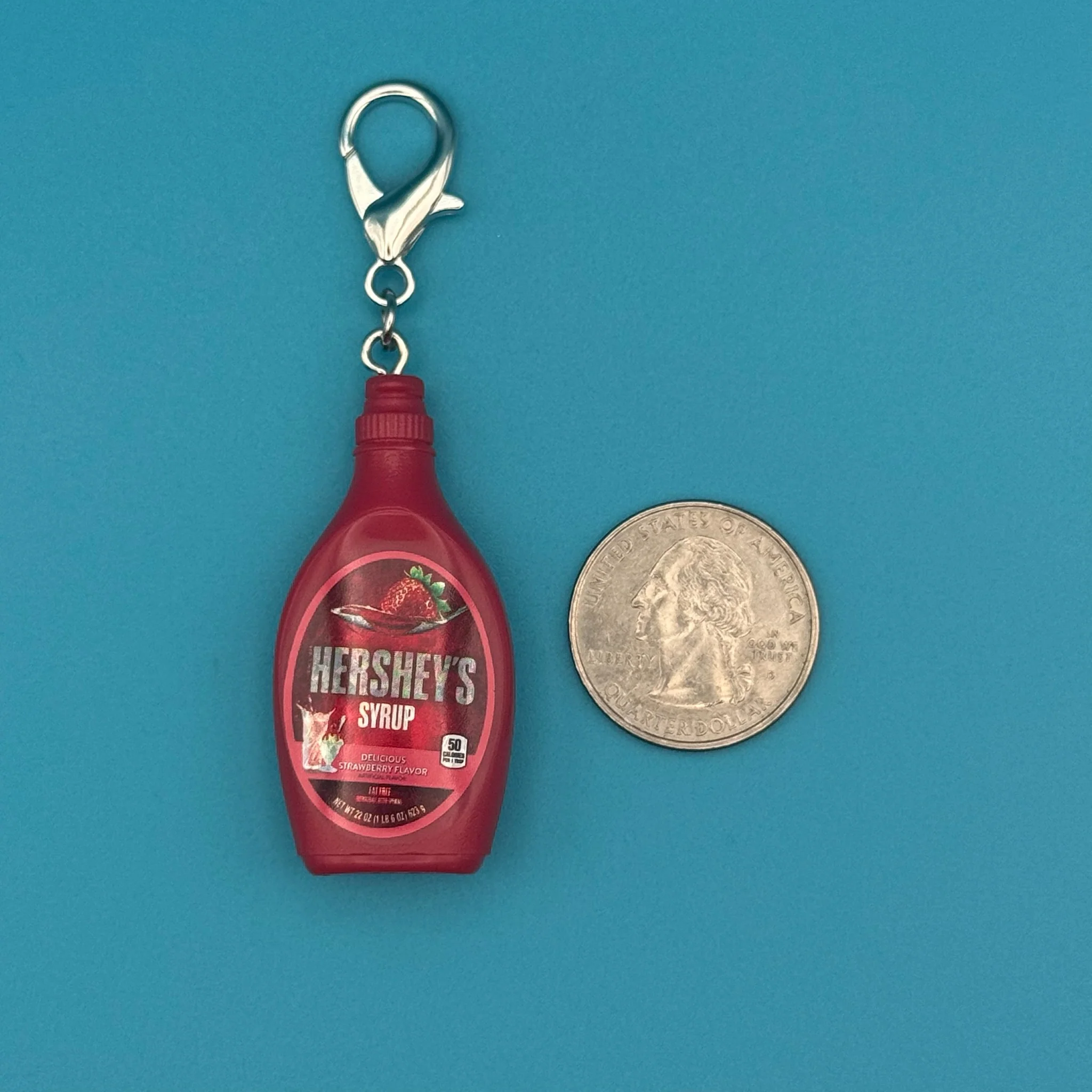 RARE Mini Holographic Hershey's Strawberry Syrup Bag Charm - Image 3