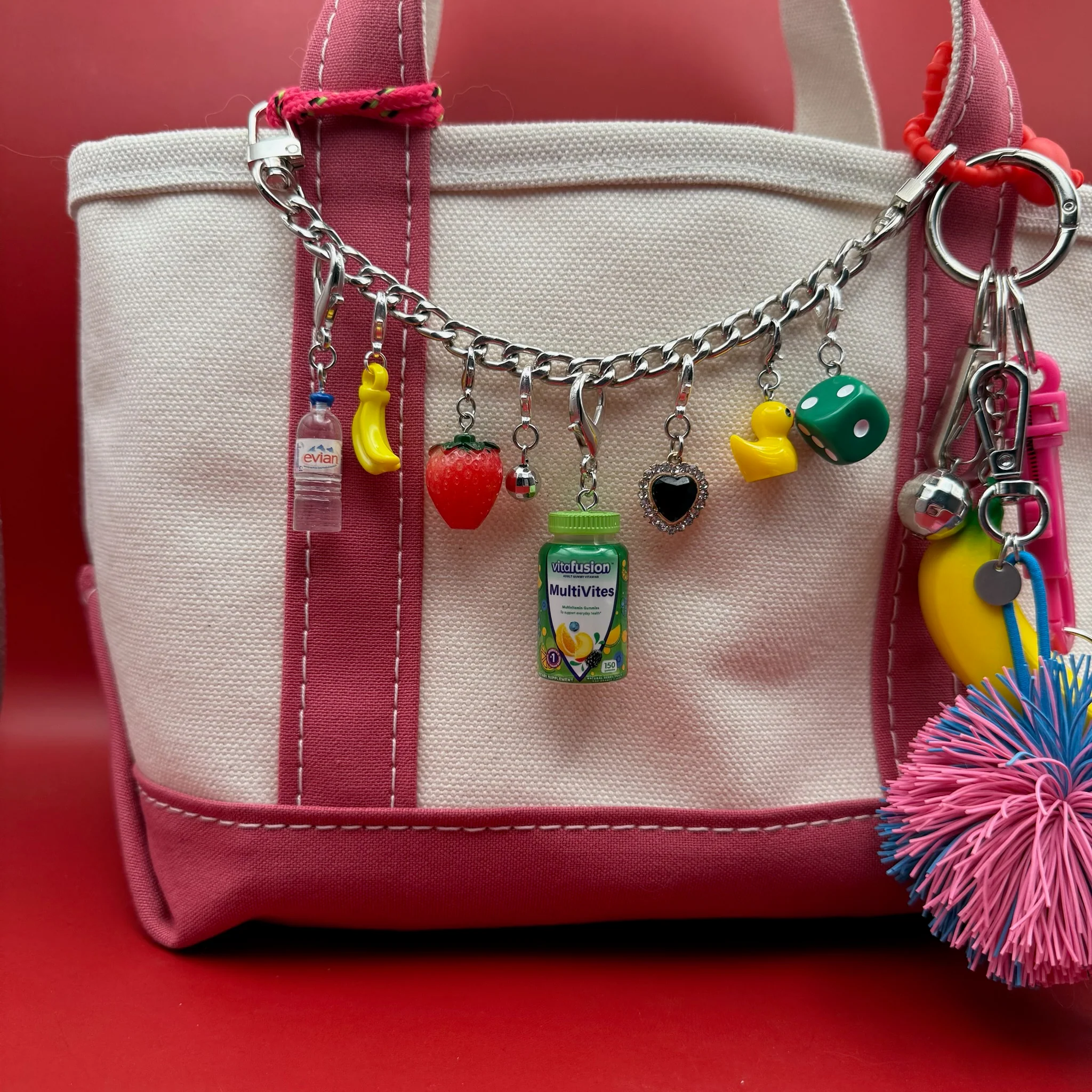 Mini Evian Water Bottle Bag Charm - Image 2
