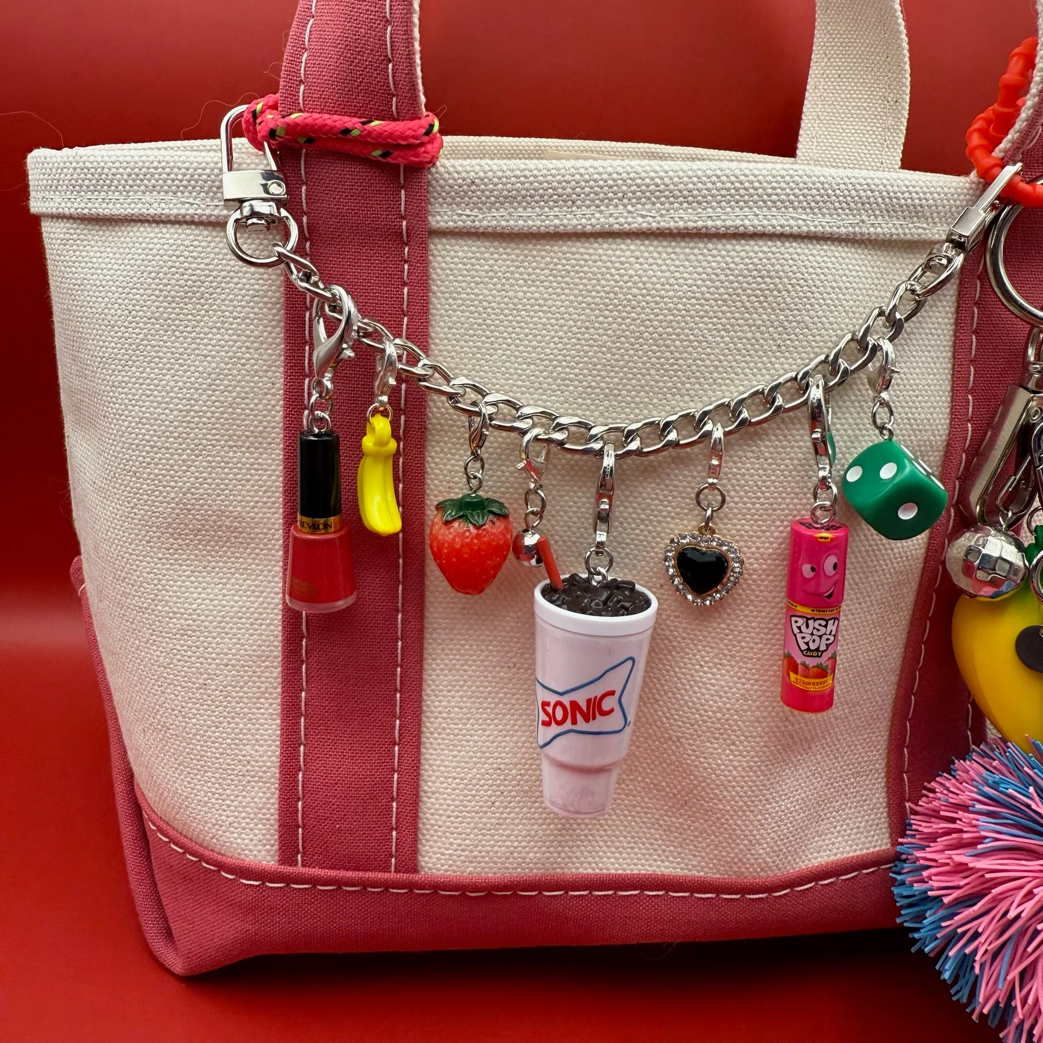 Mini Strawberry Push Pop Candy Bag Charm - Image 2