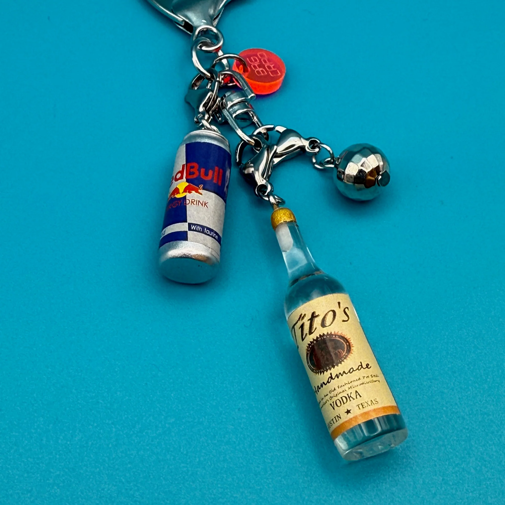 Mini Vodka Red Bull Trinket Bag Charm Set - Image 4
