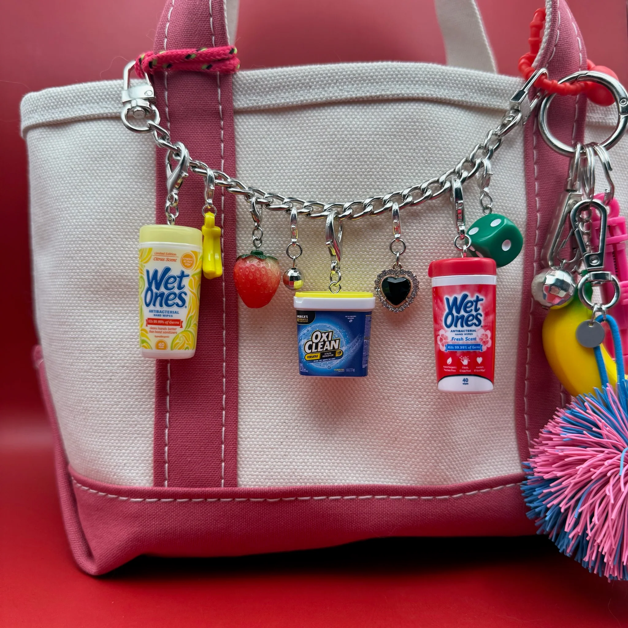 Mini Wet Ones Red Wipes Bag Charm - Image 2