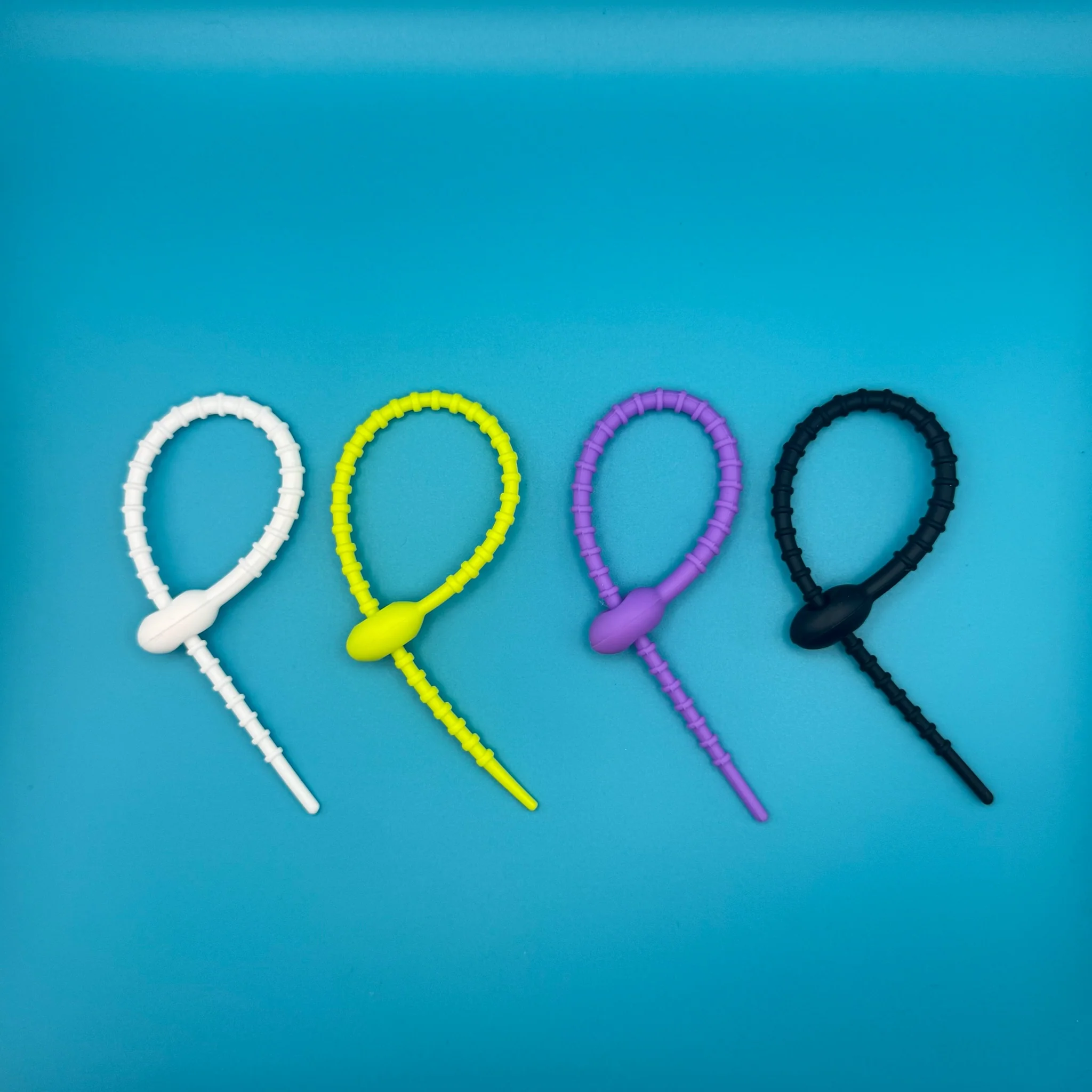 Rubber Zip Tie Bag Charm Keychain Attachments