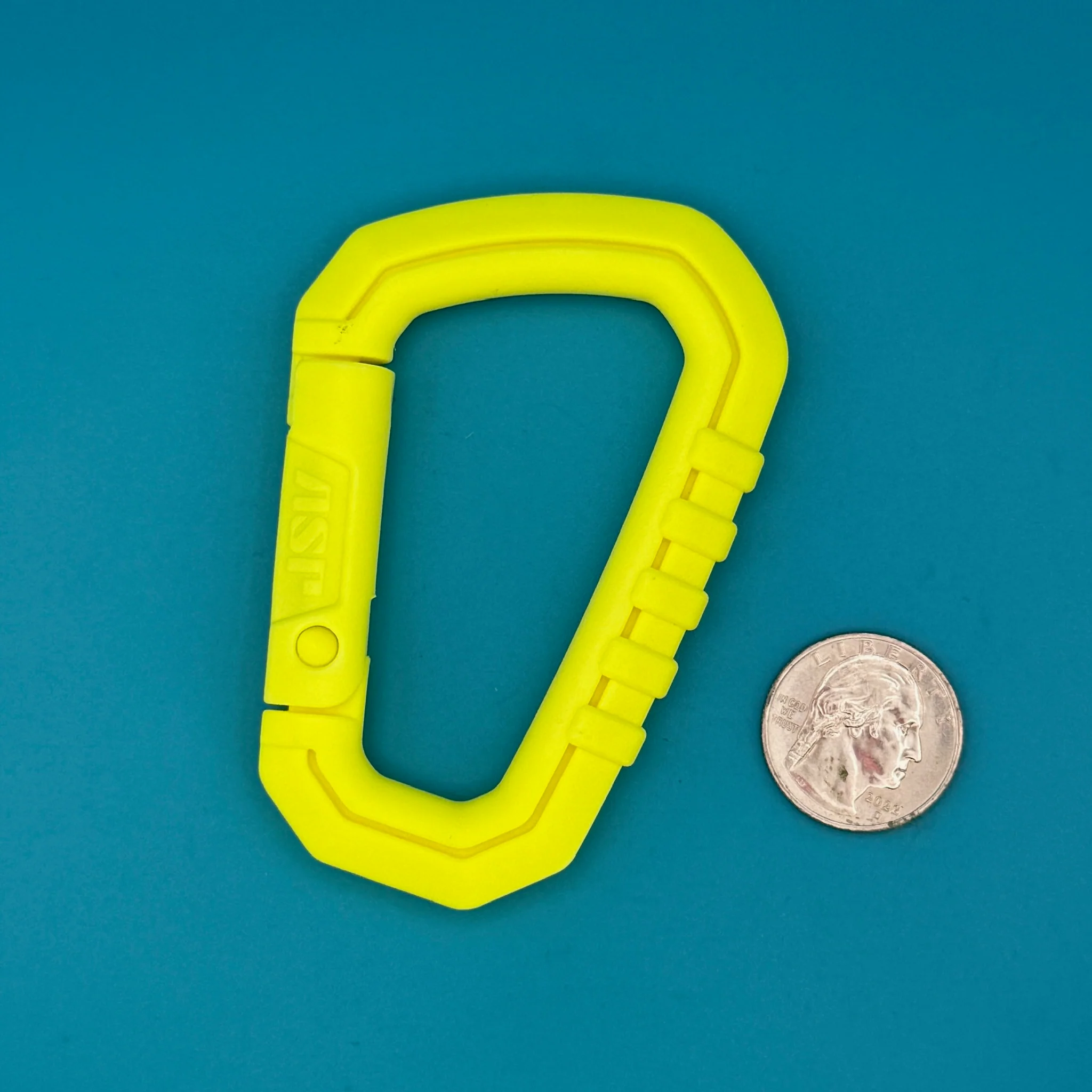 Neon Yellow Thick Plastic Carabiner Clip - Image 3
