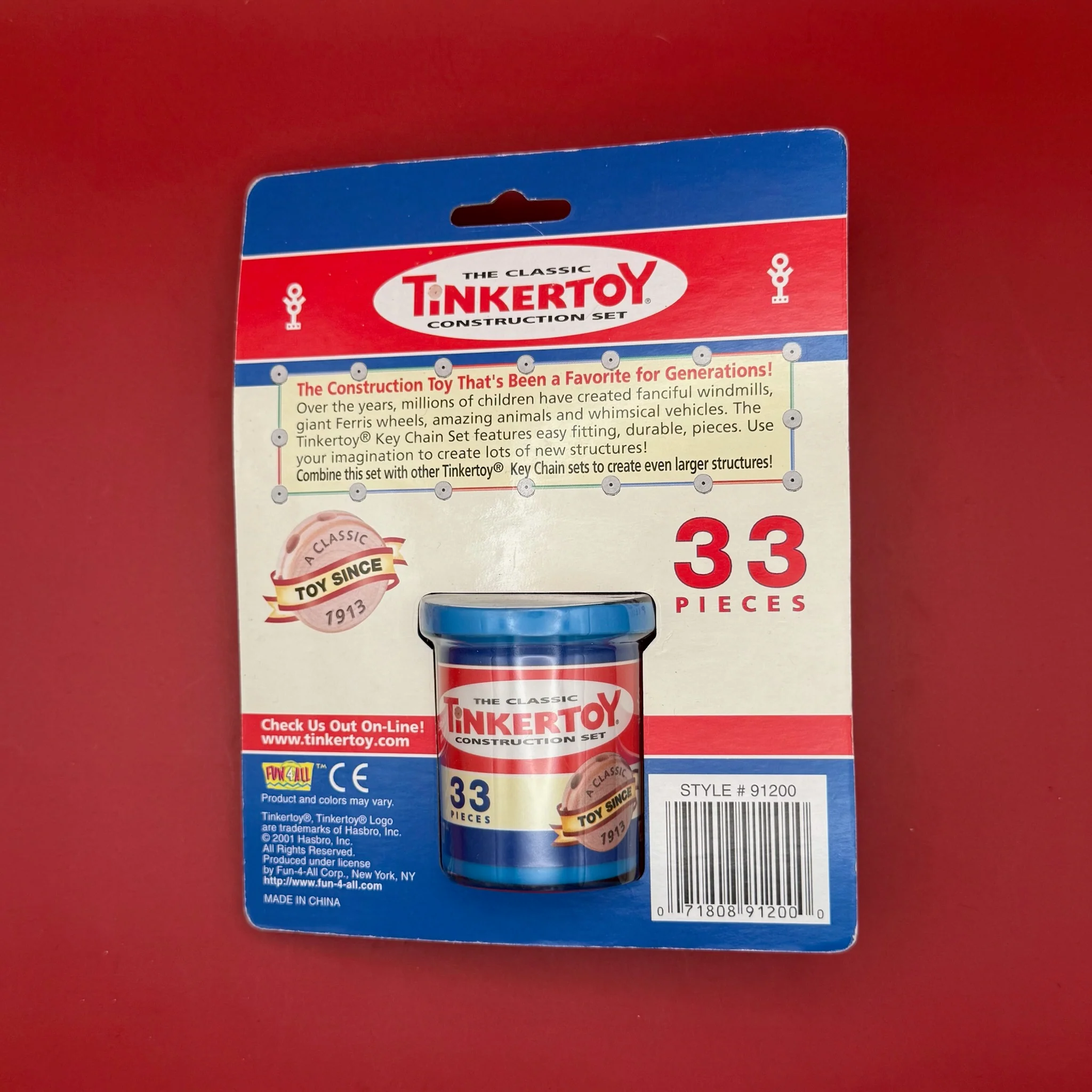 NIB Y2K Vintage Keychain: The Classic Tinkertoy Construction Set - Image 2