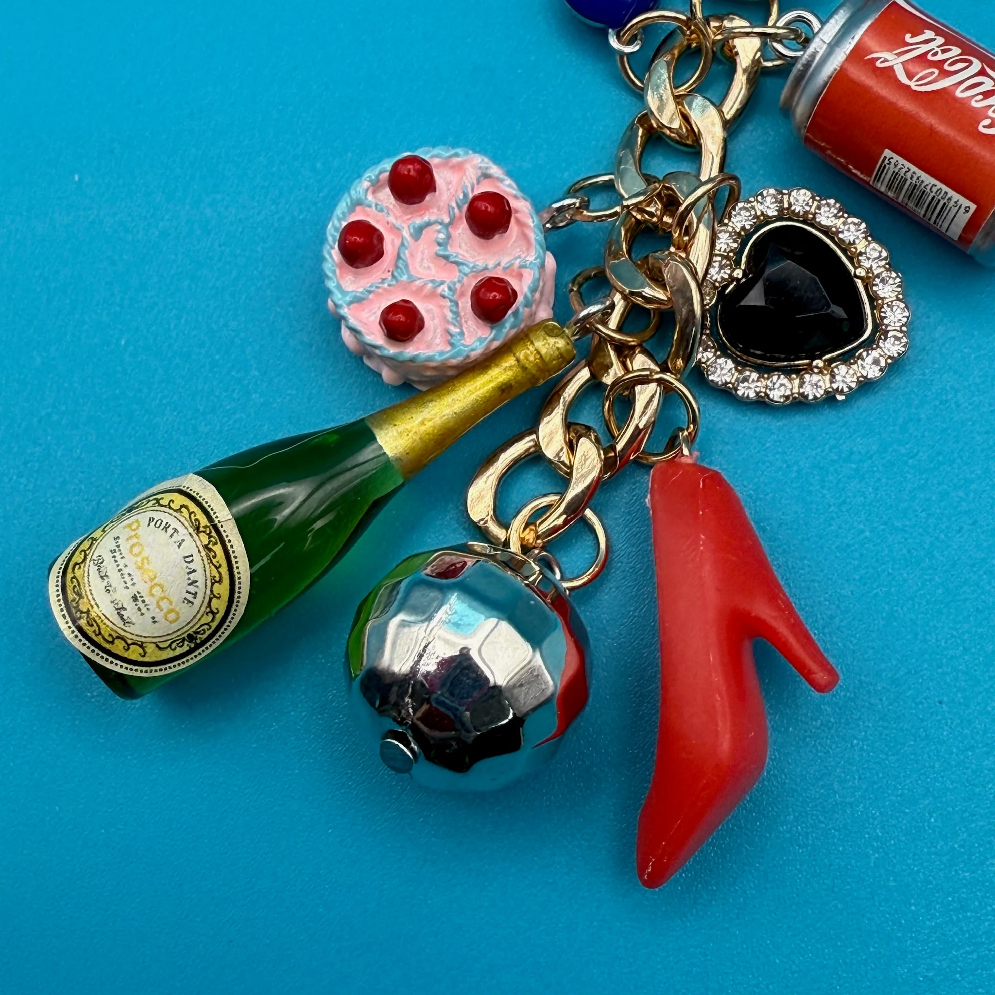 4.5" GOLD CHAMPAIGN BAG CHARM CHAIN - Image 4