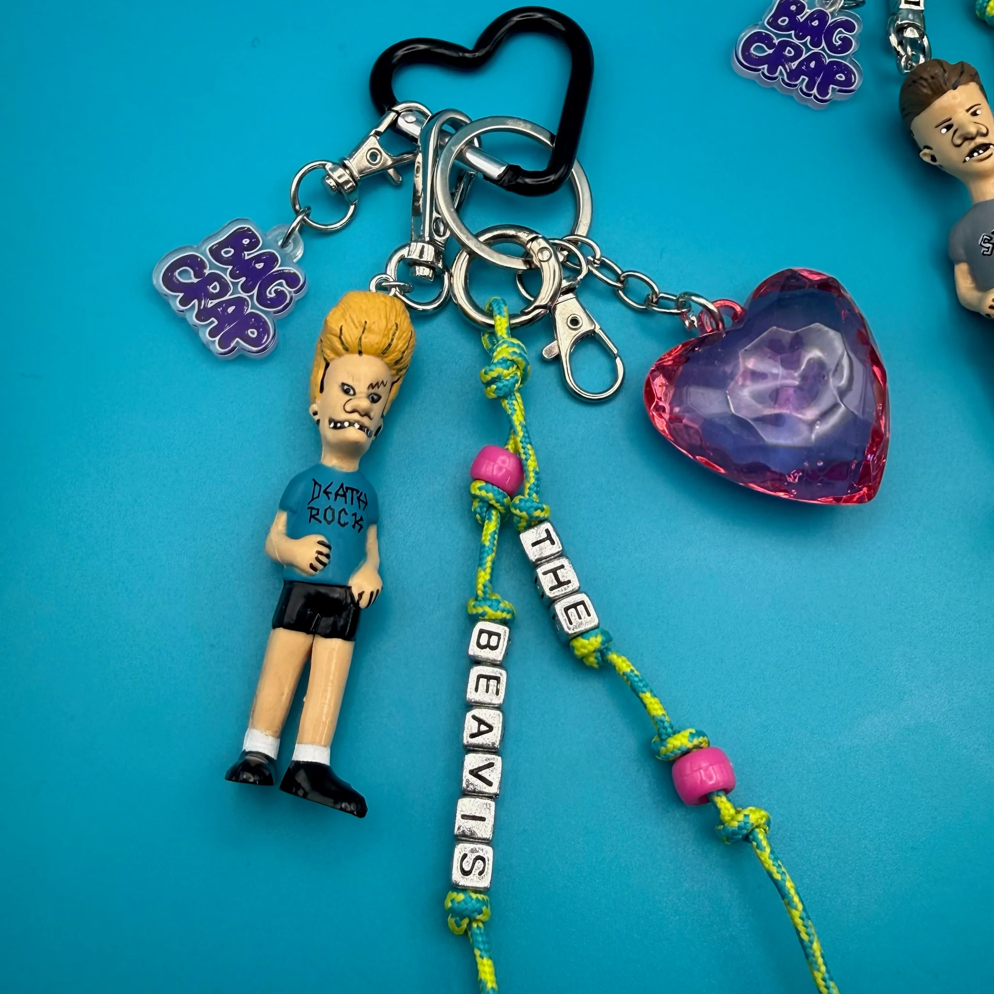 2 Pc Set: "You're the Beavis to my Butthead" VTG Bag Charms - Image 3