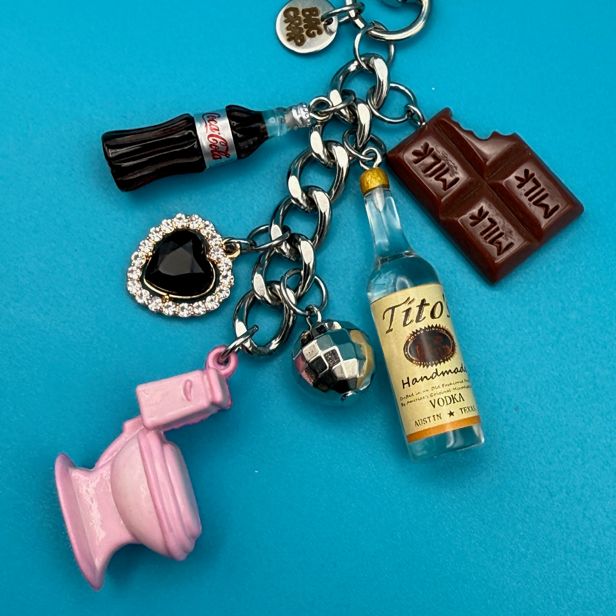 5" SILVER BAG CHARM CHAIN- DIET COKE & TITOS - Image 4