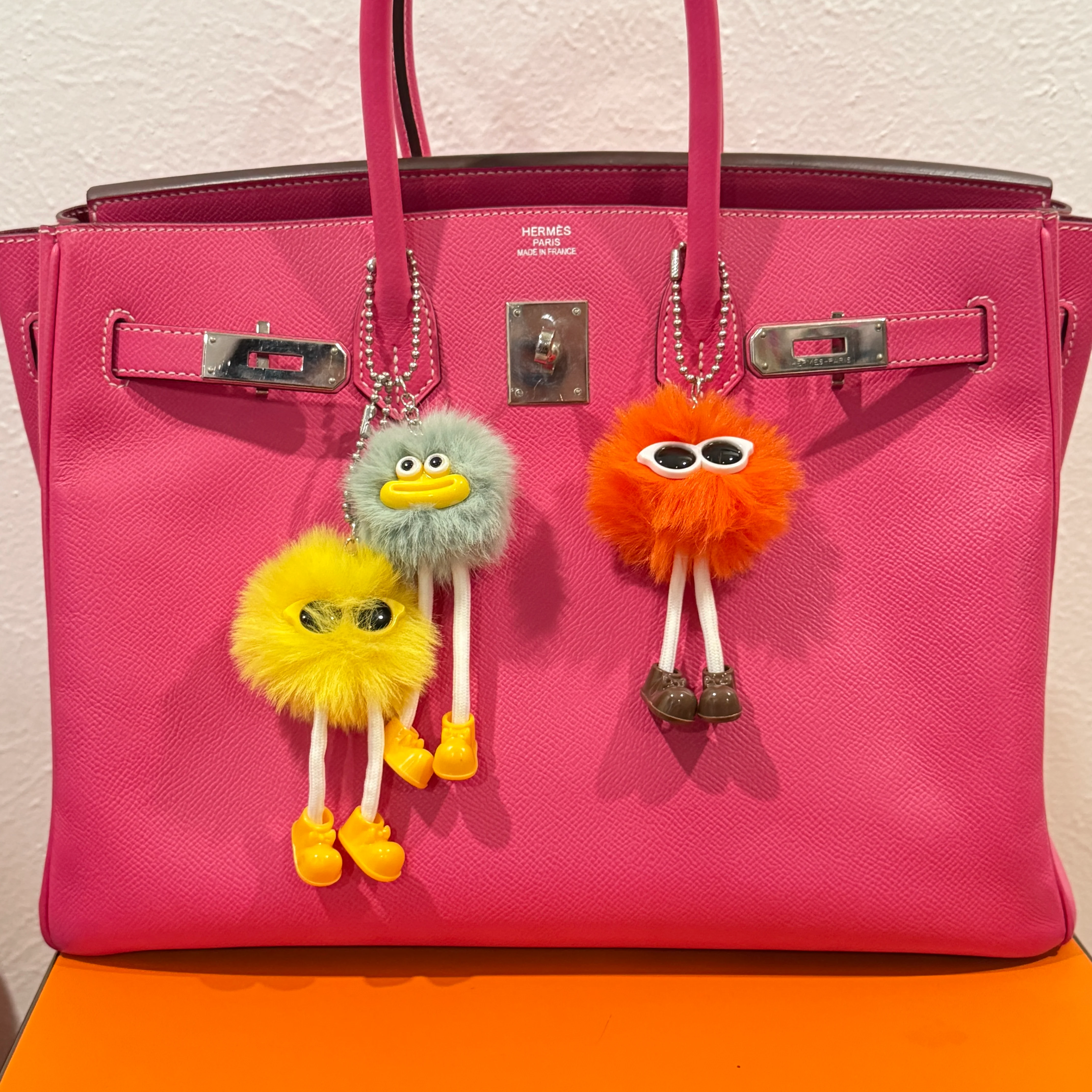 Orange Pom Pom Walking Weirdo Bag Charm - Image 2
