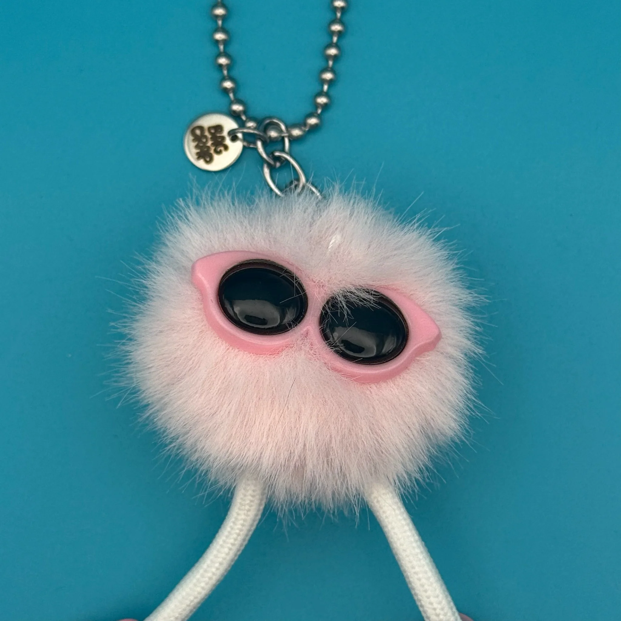 Light Pink Pom Pom Walking Weirdo Bag Charm - Image 4