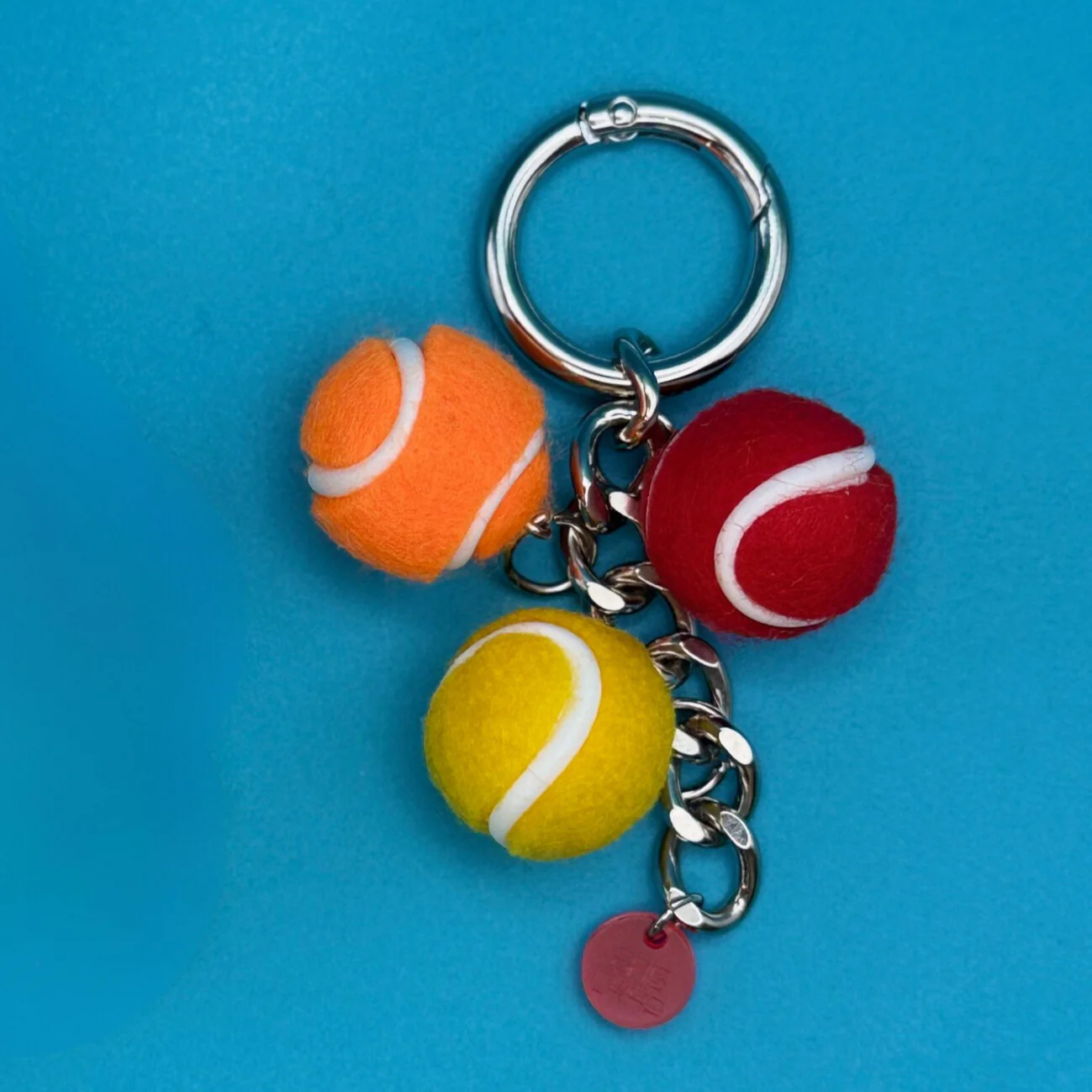 Rainbow Mini Tennis Ball Bag Charm Chain - Image 4