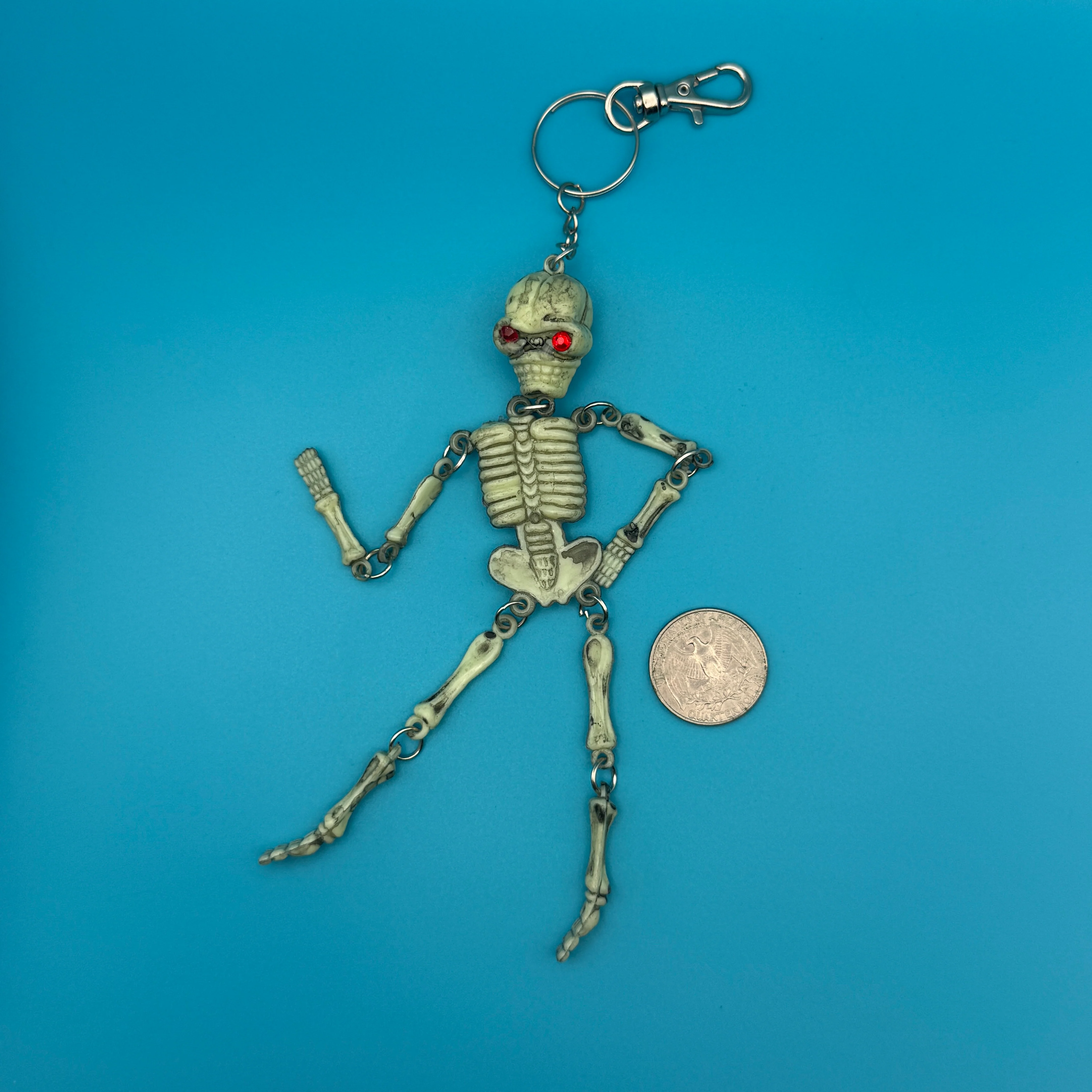 Retro Skeleton Spooky Keychain Bag Charm - Image 2
