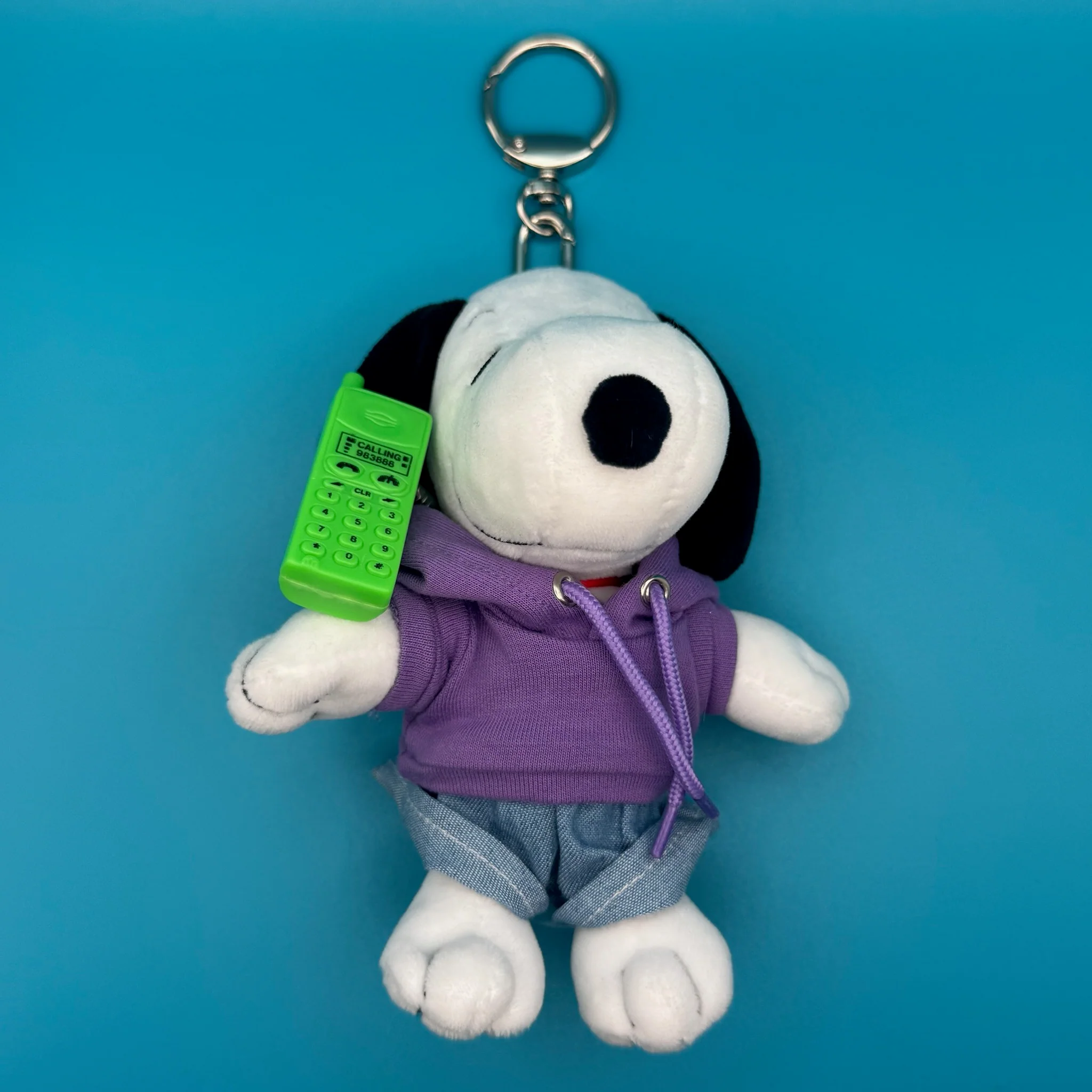 Purple Hoodie & Cellphone Snoopy Plush Bag Charm