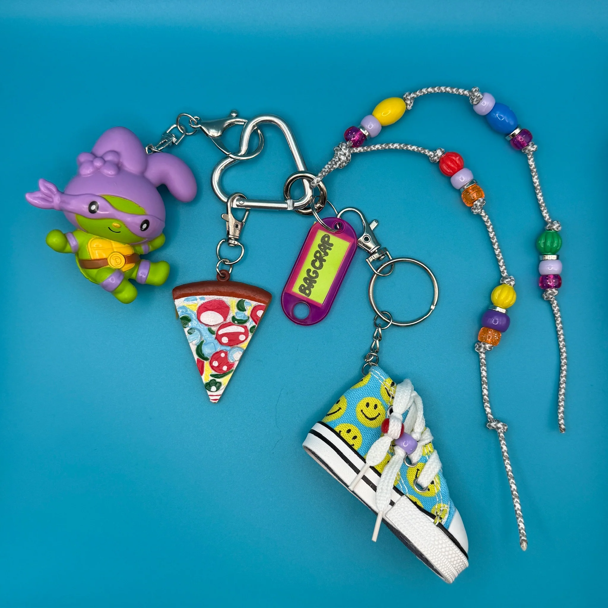 Vintage Pizza Slice and TMNT x Sanrio Bag Charm Pack
