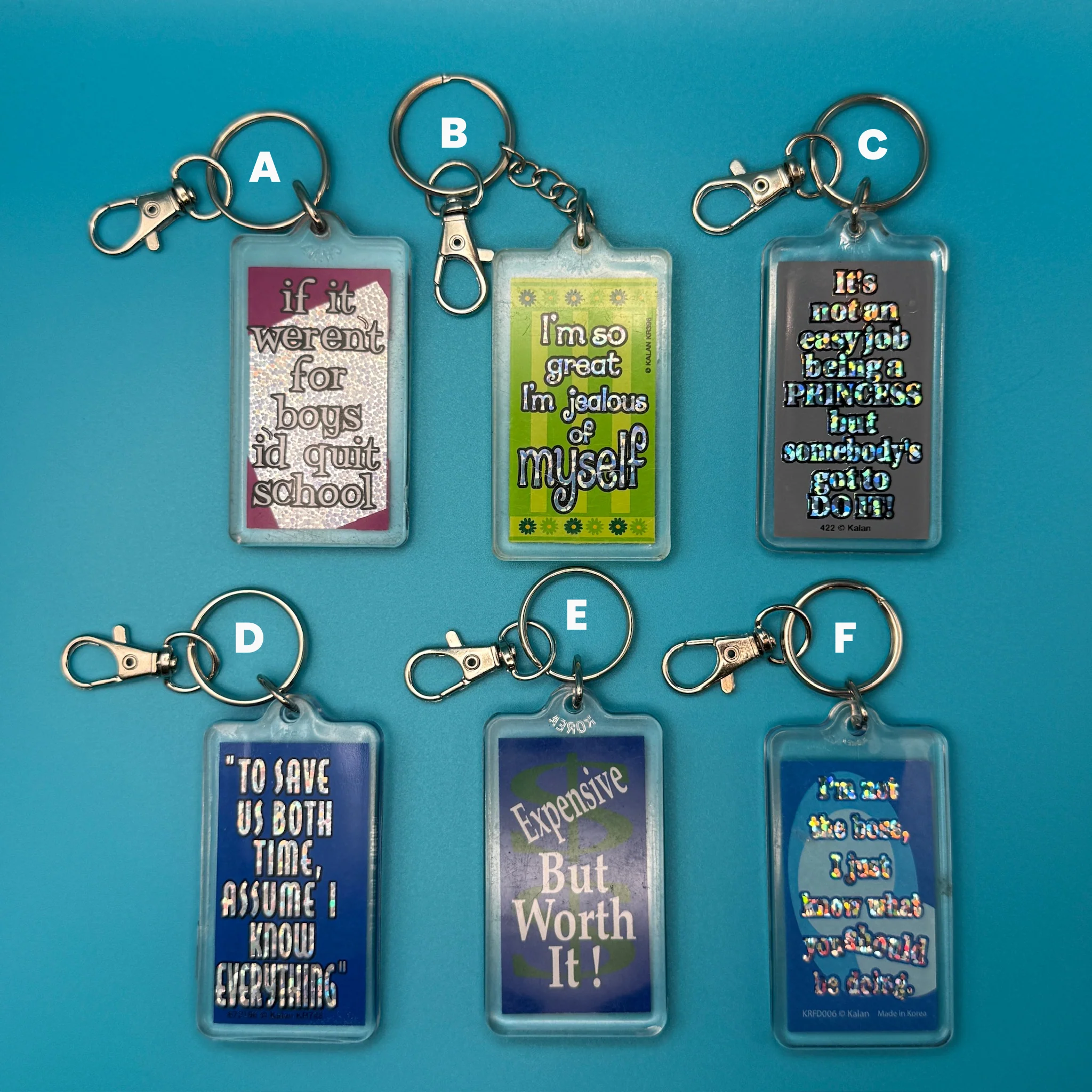 Vintage Y2K Comedy Phrase Kaplan Keychains - Image 2