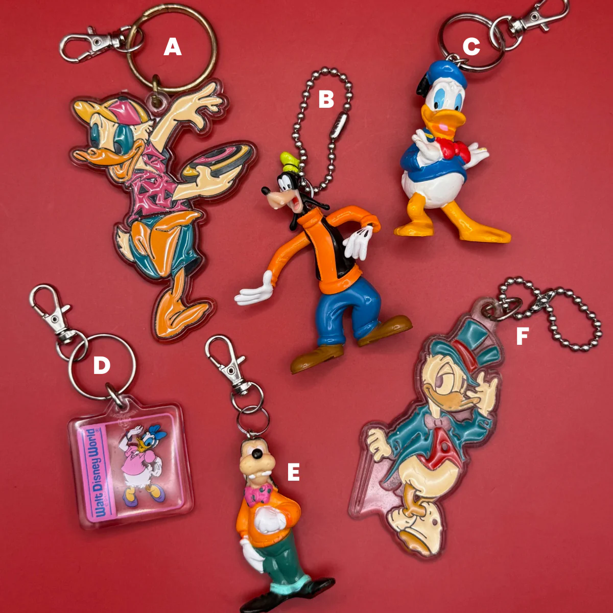 Vintage Disney Character Bag Charms: Goofy, Donald Duck - Image 2