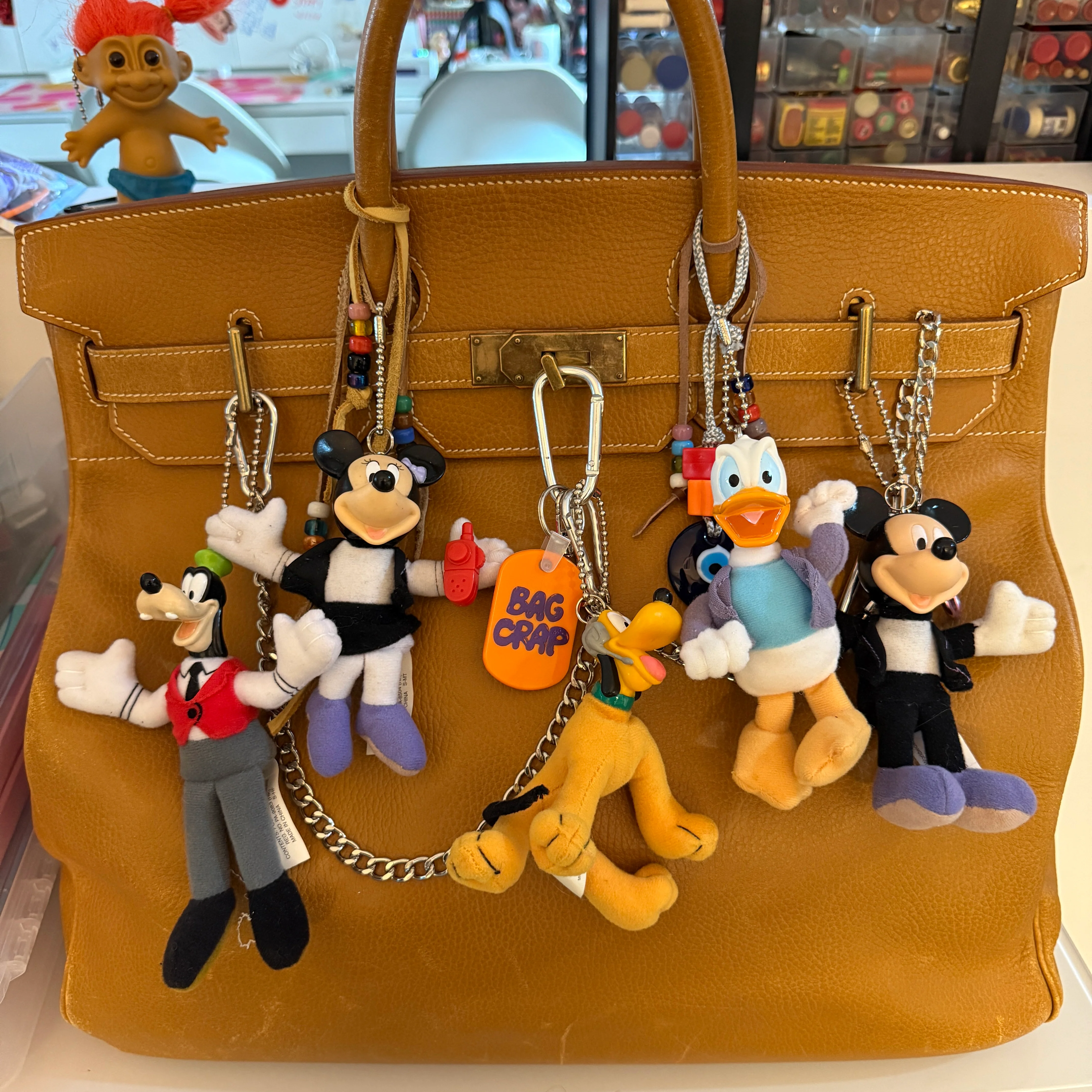 Vintage 90s Mickey Mouse 5" Plushie Bag Charm - Image 2