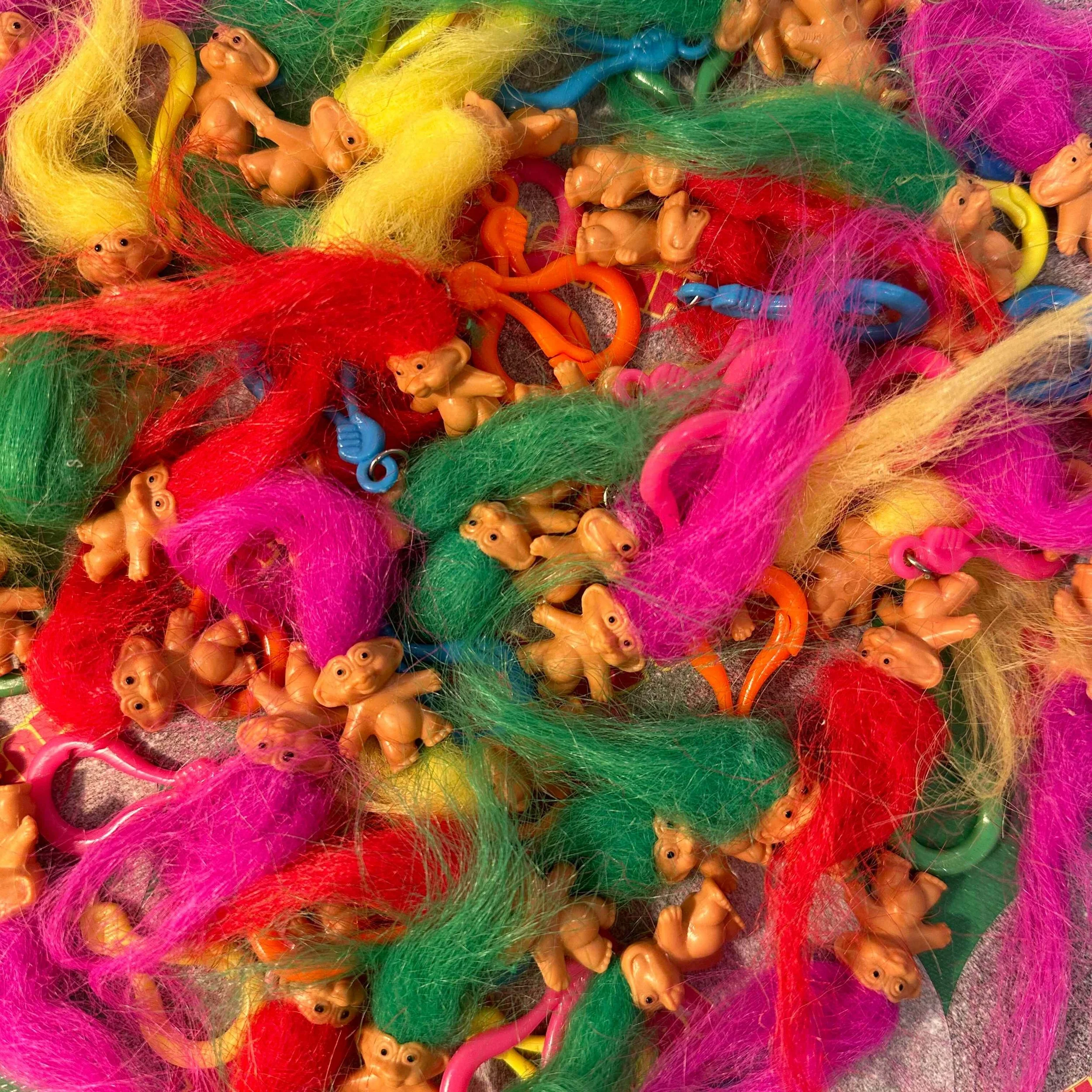 1" Vintage 90s Mini Troll Doll Bag Charms - Image 3