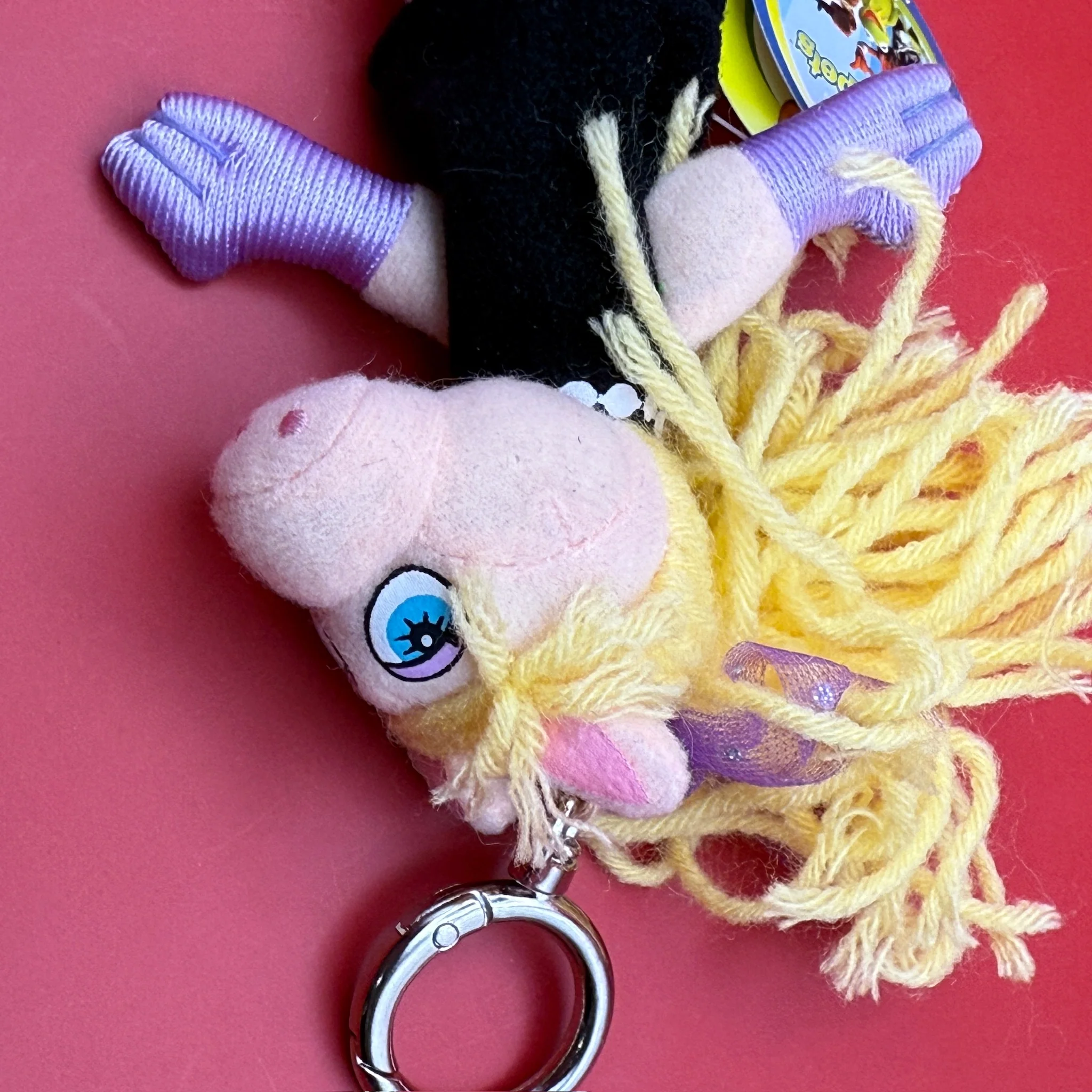 Vintage Y2K Miss Piggy Muppets Mini Plush Bag Charm - Image 3