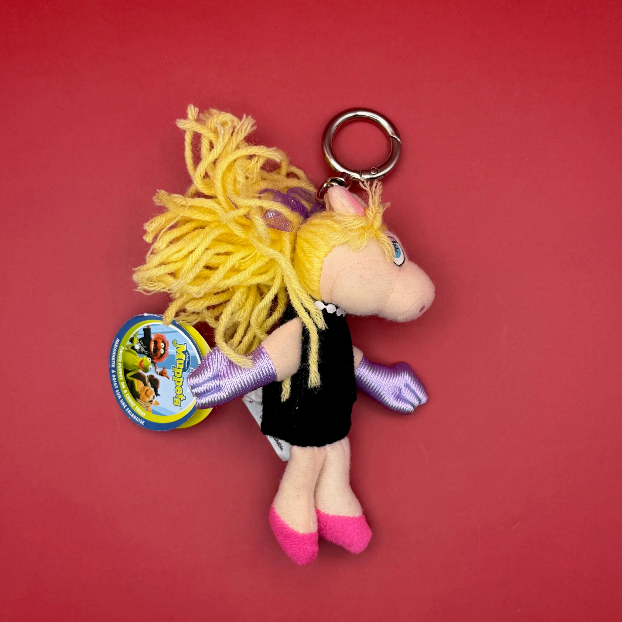Vintage Y2K Miss Piggy Muppets Mini Plush Bag Charm - Image 4