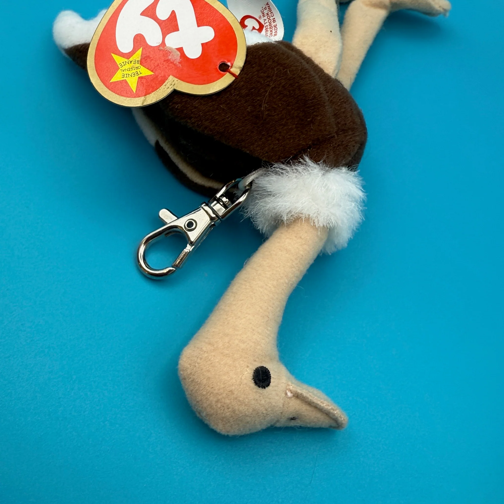Vintage Teenie Beanie Baby 'Stretchy' Ostrich Bag Charm - Image 3