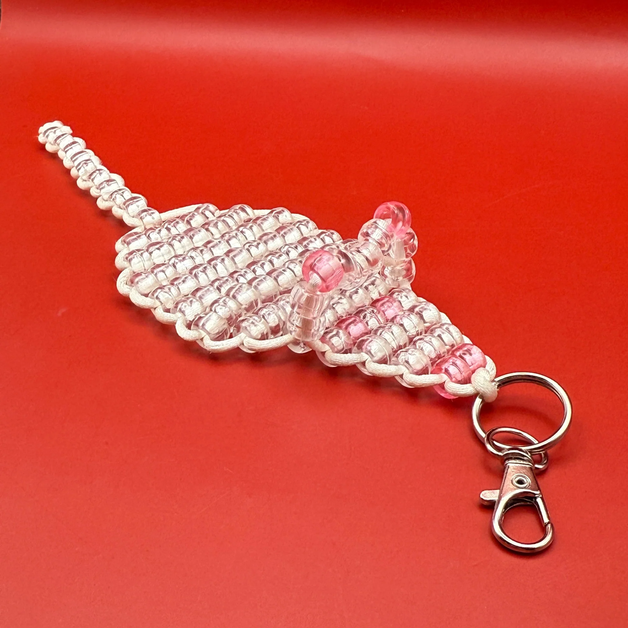 White Mouse Bead Buddy Bag Charm - Image 3