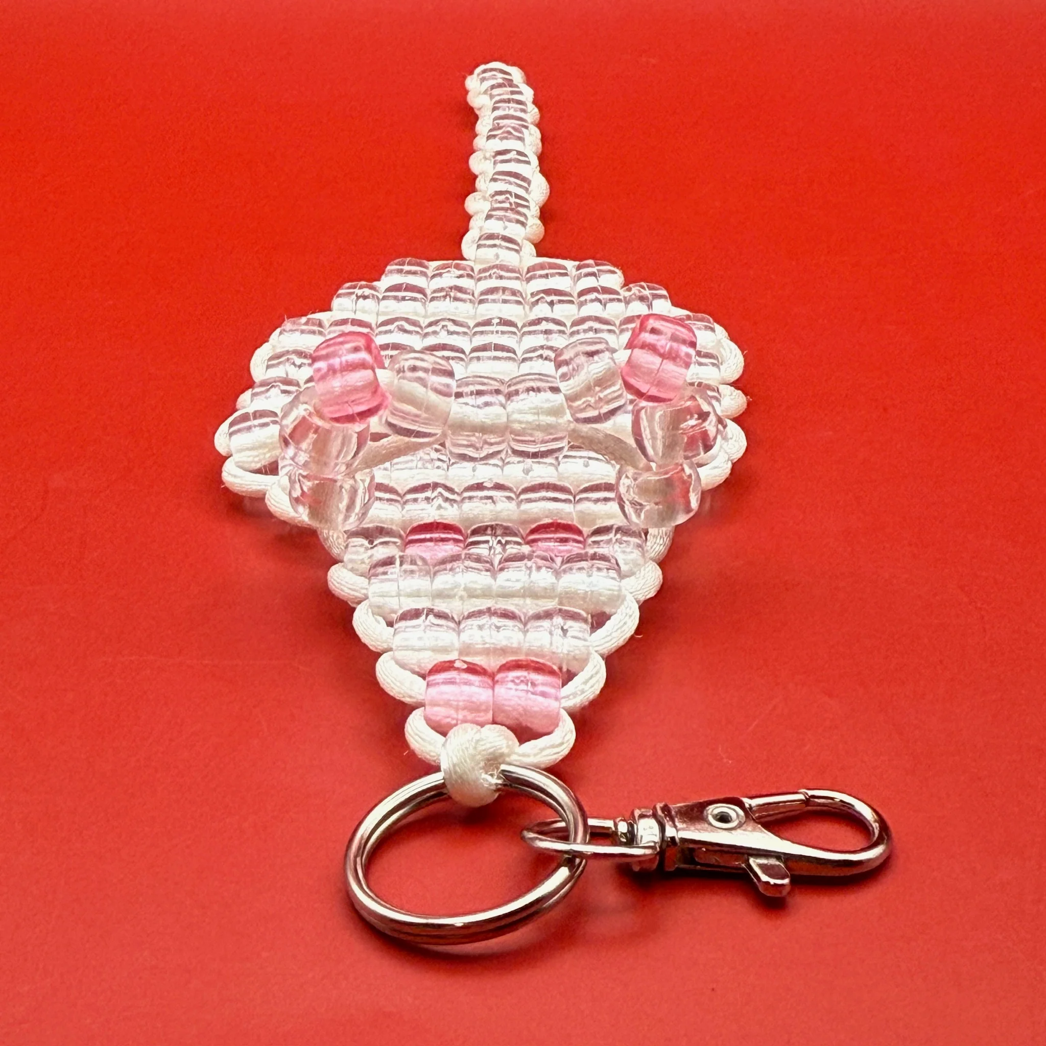 White Mouse Bead Buddy Bag Charm - Image 5