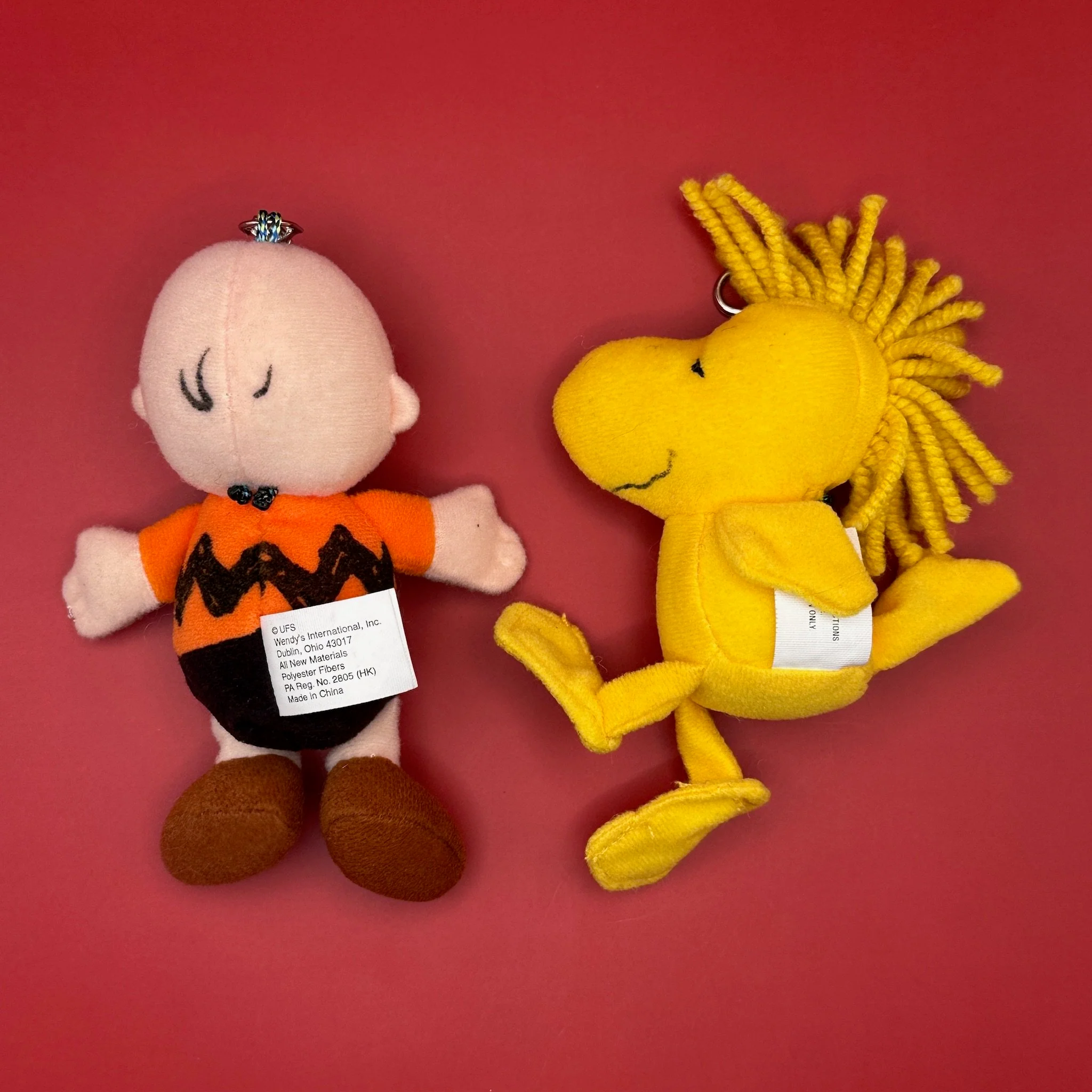 Y2k Vintage Charlie Brown & Woodstock Plushie Bag Charms - Image 3
